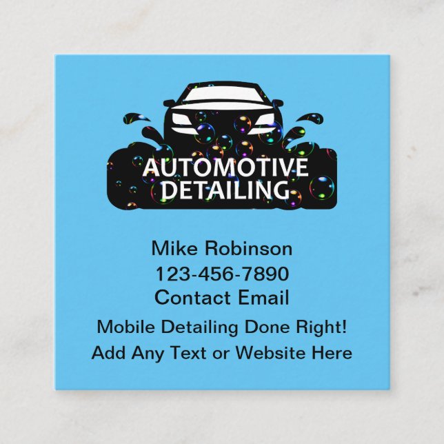 Cool Automotive Detailing Unique Business Cards (Front)