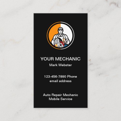 Cool Automotive Mechanic Theme Business Card