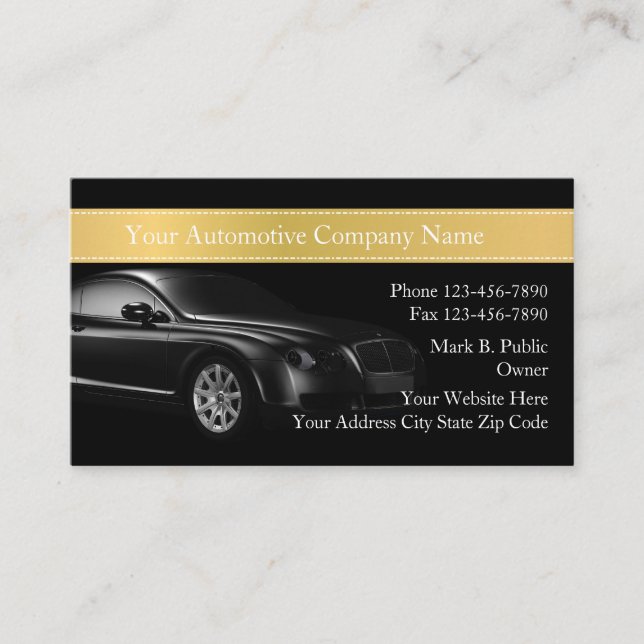 Cool Automotive Professional Business Cards (Front)