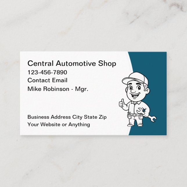 Cool Automotive Repair Shop Business Cards (Front)