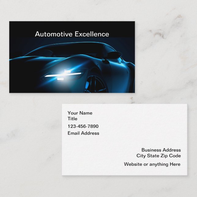 Cool Automotive Service Business Cards New (Front/Back)