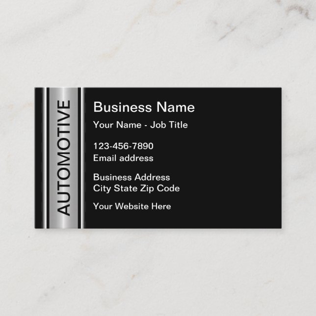 Cool Automotive Services Busines Cards (Front)