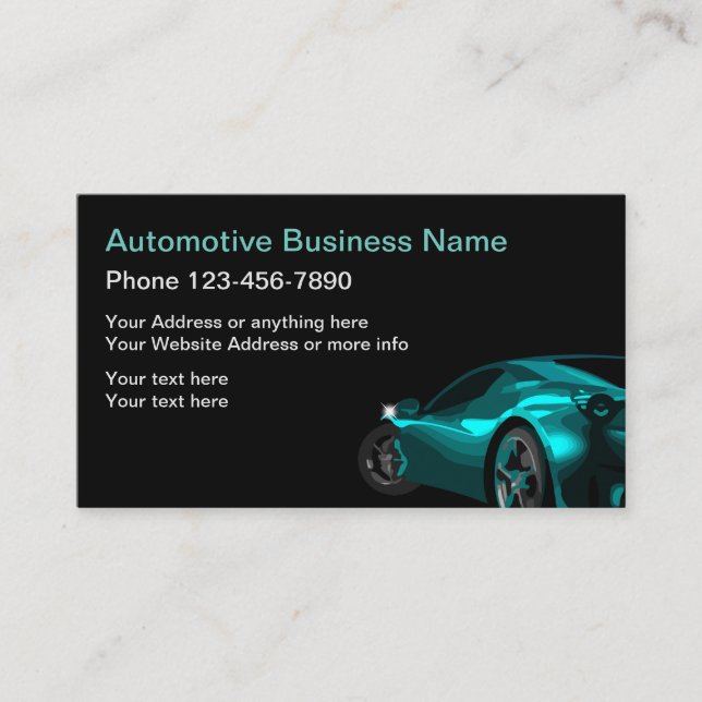 Cool Automotive Theme Business Card (Front)