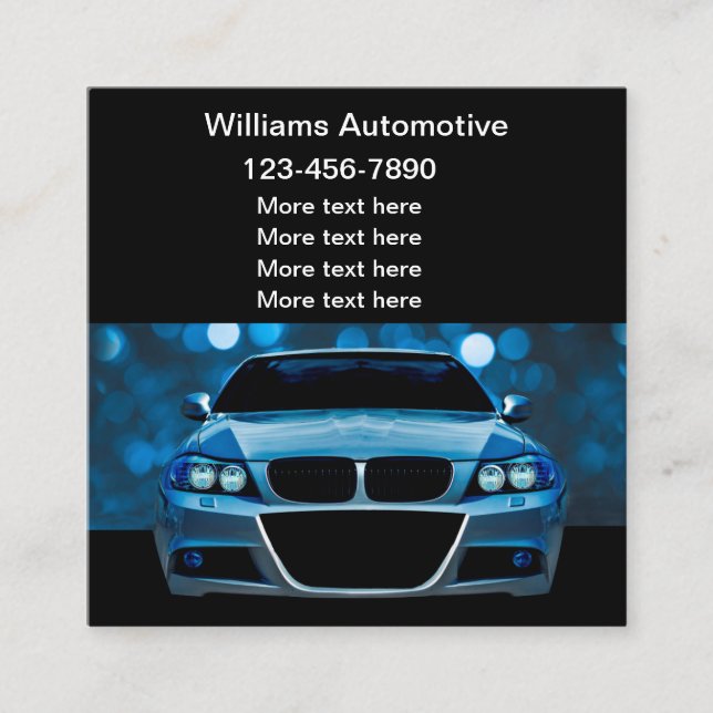 Cool Automotive Theme Business cards (Front)