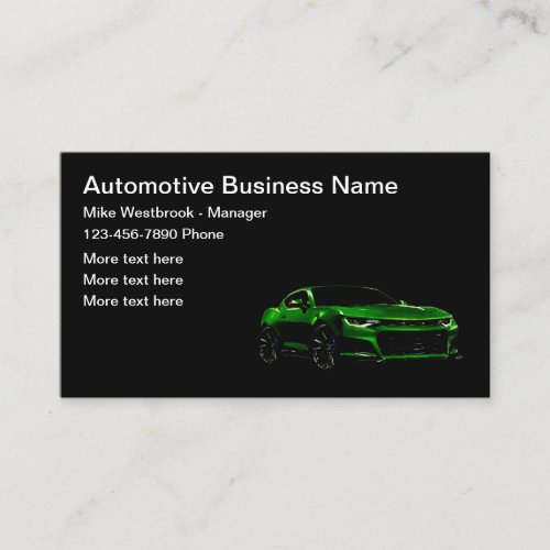 Cool Automotive Theme Business Cards
