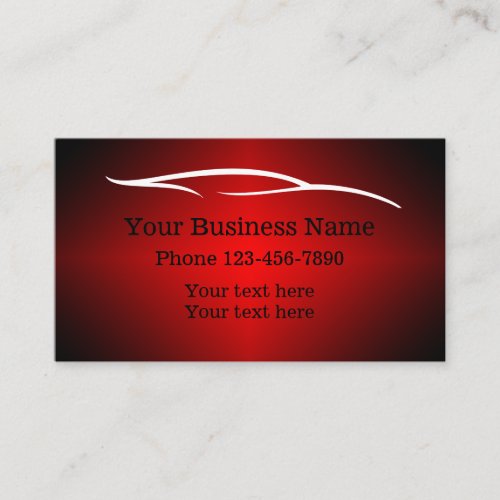 Cool Automotive Theme Simple Business Card