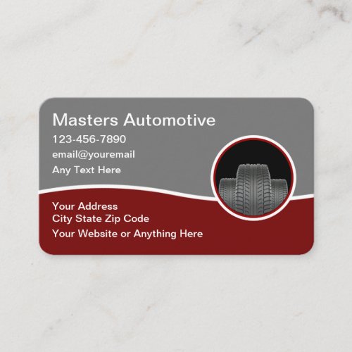 Cool Automotive Tires Theme Business Cards