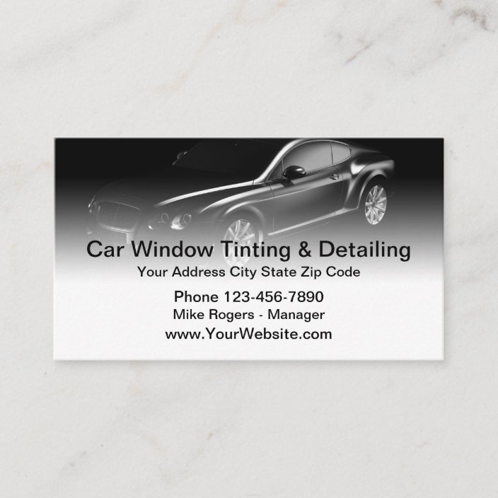 Cool Automotive Window Tinting Detailing Business Card Zazzle Window Tinting Detailing Business Card