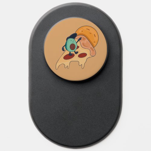 Cool Avocado Surfing on a Slice of Pizza PopSocket