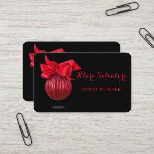 Cool Awesome Christmas Red Decoration Bow Business Card