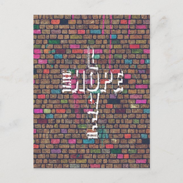 Cool awesome Faith Love Hope graffiti words cross Postcard (Front)