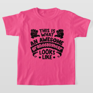 Cool awesome Granddaughter word art  T-Shirt