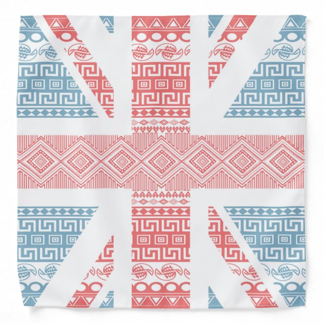 Cool awesome trendy Aztec U.K.Union Jack Flag Bandana (Front)