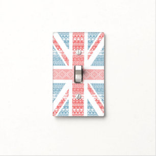 Cool awesome trendy Aztec U.K.Union Jack Flag Light Switch Cover