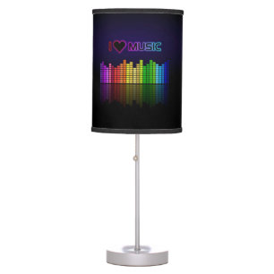 Cool awesome trendy "I Love Music" neon colours Table Lamp