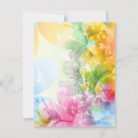 Cool awesome trendy quote "Keep Calm and Dream Big (Front)