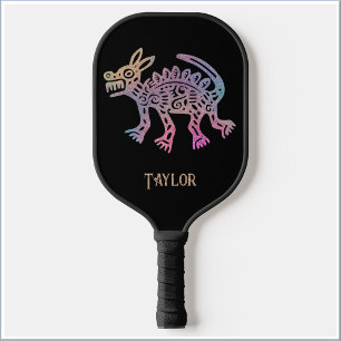 Cool Aztec Design Dog Pickleball Paddle