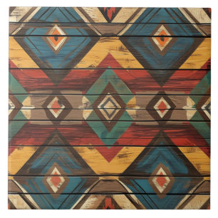 Cool Aztec faux wood Ceramic Tile