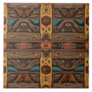Cool Aztec faux wood  Ceramic Tile