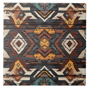 Cool Aztec faux wood Ceramic Tile