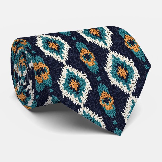Cool Aztec pattern tiled  Neck Tie (Rolled)