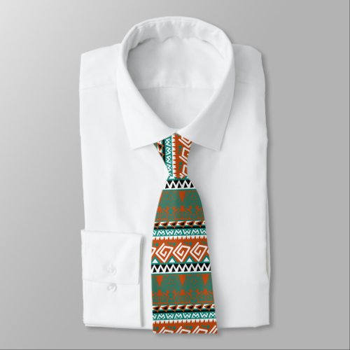 cool aztec tiled pattern neck tie