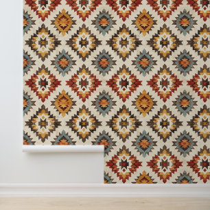 Cool Aztec Western tiled pattern Wallpaper