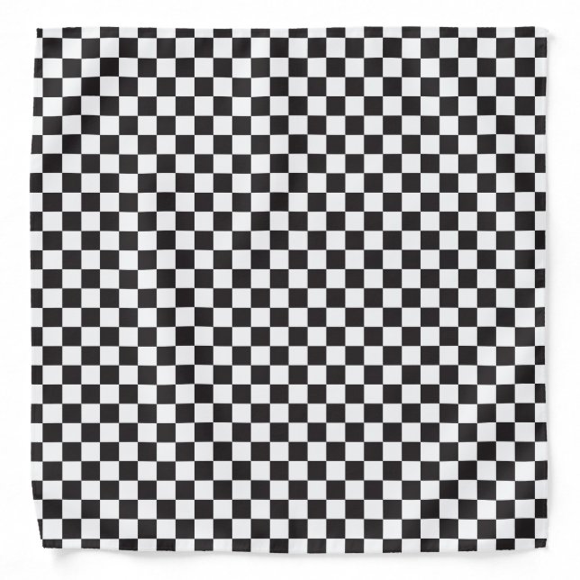 Cool B&W Chessboard Fashion Bandana (Front)