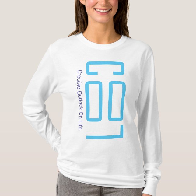 COOL baby blue logo Lady Hoodie T-Shirt (Front)