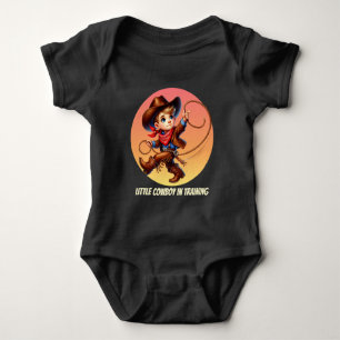 Cool baby boy cowboy training customizable bodysuit