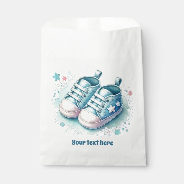Cool baby boy shoes shower  favor bag (Front)