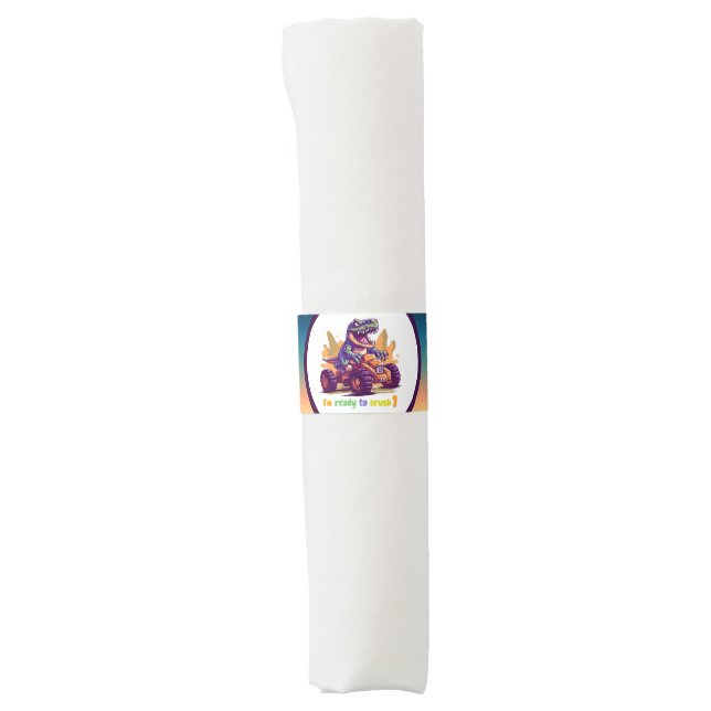 cool baby boy's first Birthday Dinosaur  Napkin Bands (Front)