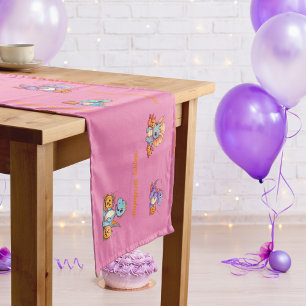 Cool Baby Dinosaur Halloween Kids Birthday Short Table Runner