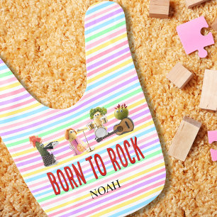 Cool baby newborn gift custom baby rocks striped bib