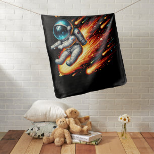 Cool baby space astronaut add name blanket
