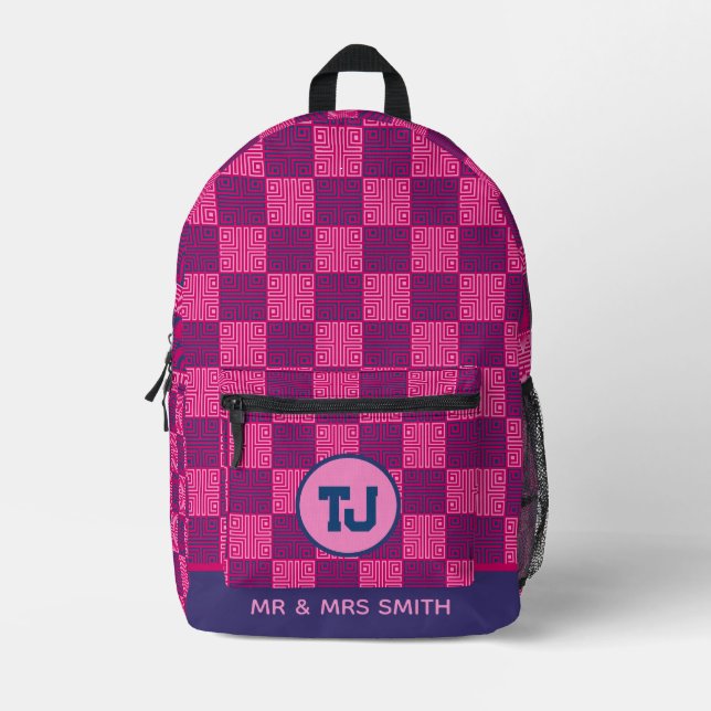 Cool Bachelor Weekend Groomsmen Patterned Backpack (Front)