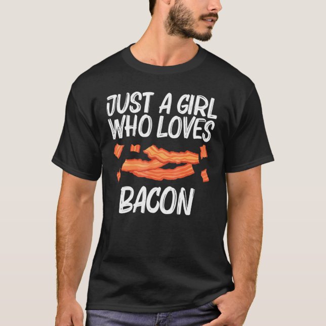 Cool Bacon Art For Girls Kid Pig Pork Strips Break T-Shirt (Front)