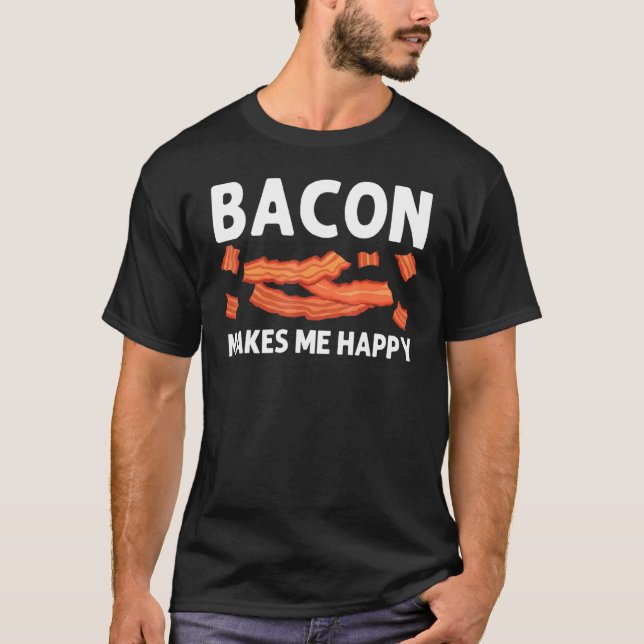 Cool Bacon Art For Men Women Pig Pork Strips Break T-Shirt (Front)