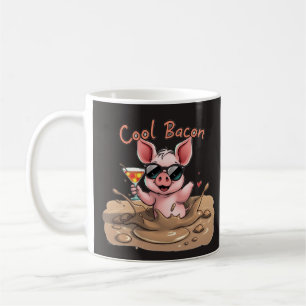 "Cool Bacon" Piglet in Sunglasses Coffee Mug