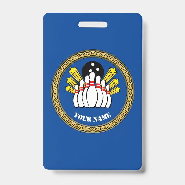 COOL! Badge -Bowling- Custom Bowler - Add Name (Front)