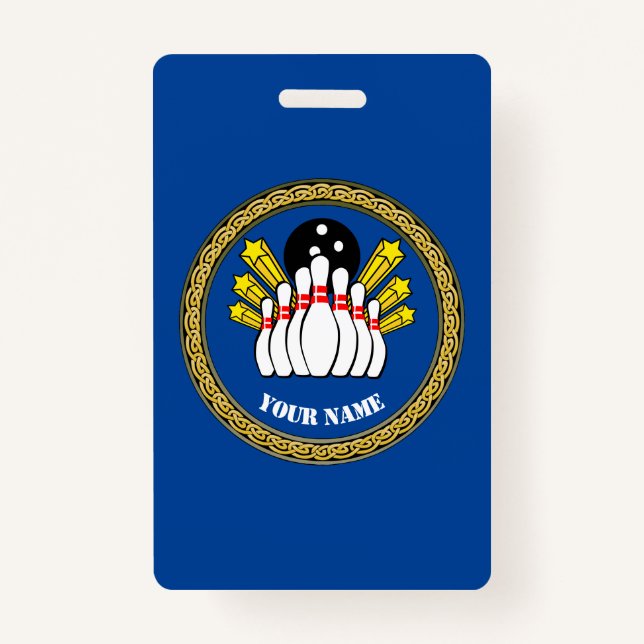 COOL! Badge -Bowling- Custom Bowler - Add Name (Front)