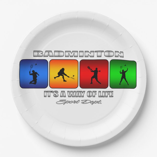Cool Badminton It Is A Way Of Life Paper Plates (Front)