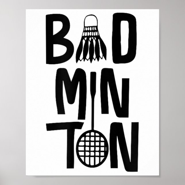Cool Badminton Minimal Art, Badminton Shuttle &amp Poster (Front)