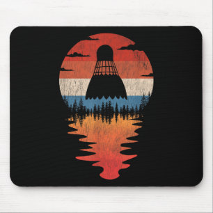 Cool Badminton Retro Vintage Sunset Style Mouse Pad