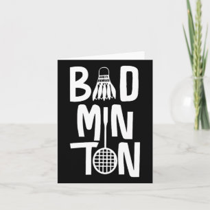 Cool Badminton Typography With Badminton Shuttle & Card