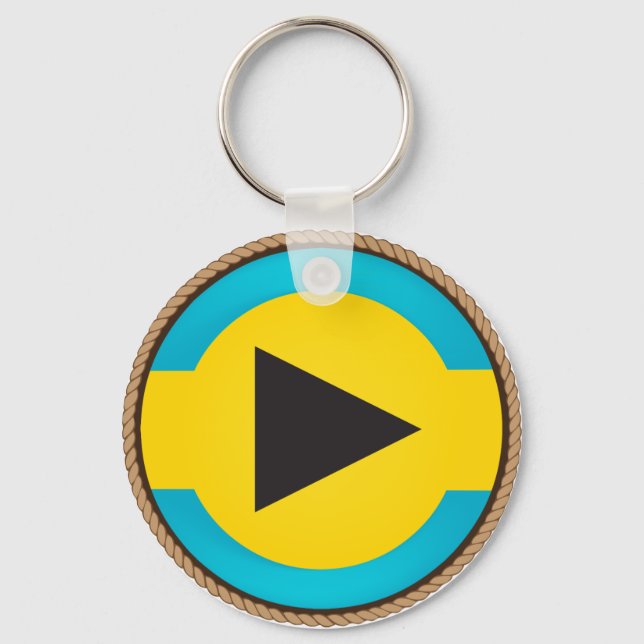 Cool Bahamas Flag Seal Keychain (Front)