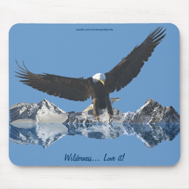 Cool Bald Eagle Wildlife Collection Mouse Pad (Front)