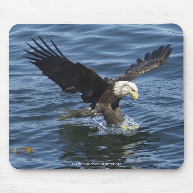 Cool Bald Eagle Wildlife Collection Mouse Pad (Front)