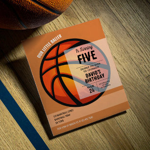 Cool Baller Basketball Budget Birthday Invitation