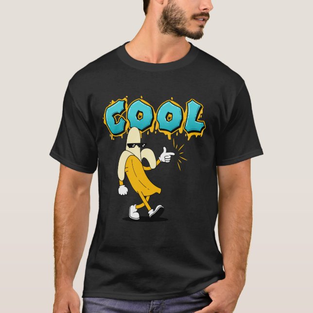 Cool Banana Cartoon – Funny Fruit Meme T-Shirt Des (Front)